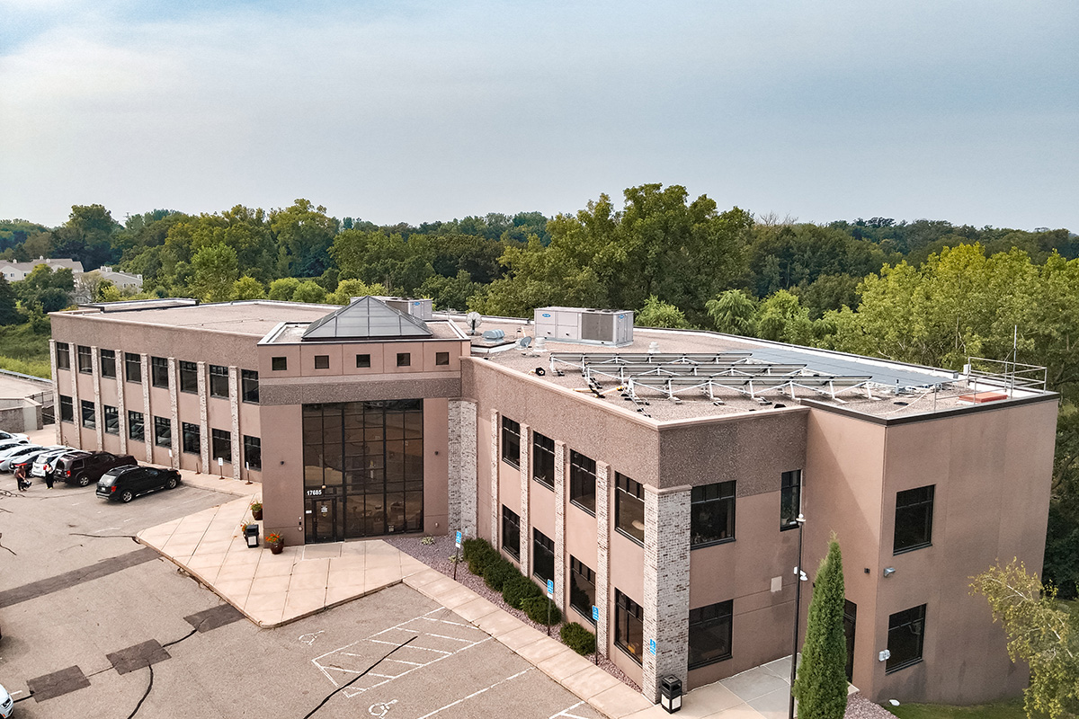 Flat Roof With Solar Panels