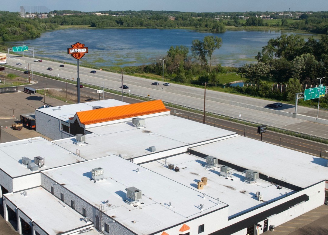 White commercial roof