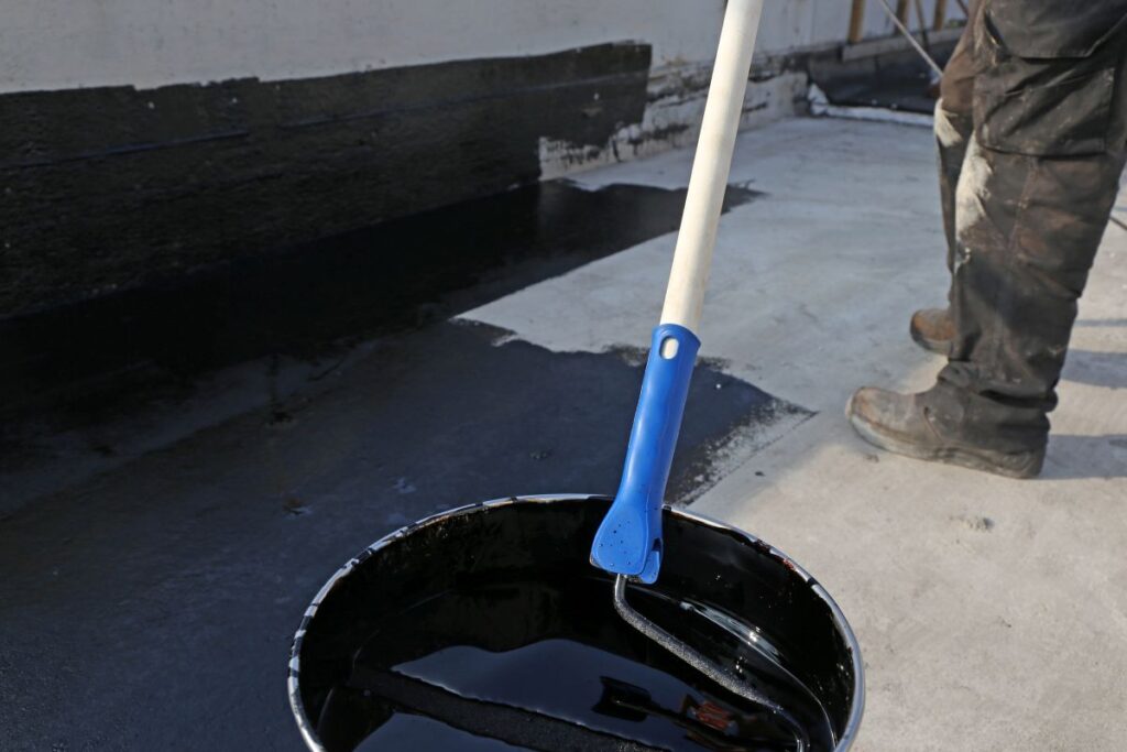 Bitumen Primer For A Flat Roof Sealing