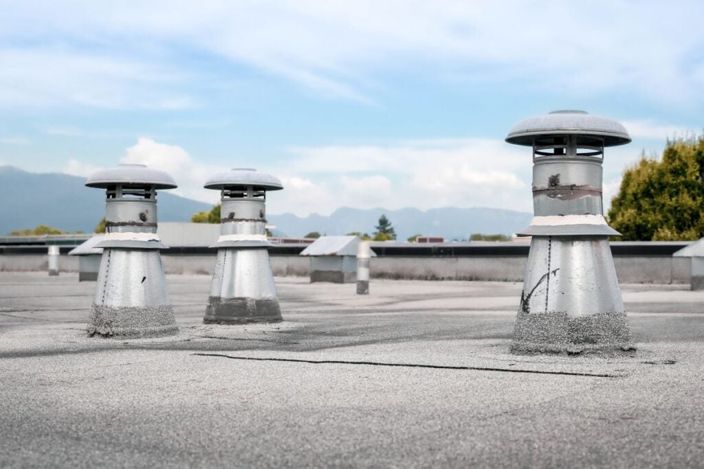 Flat Roof Vents On Building