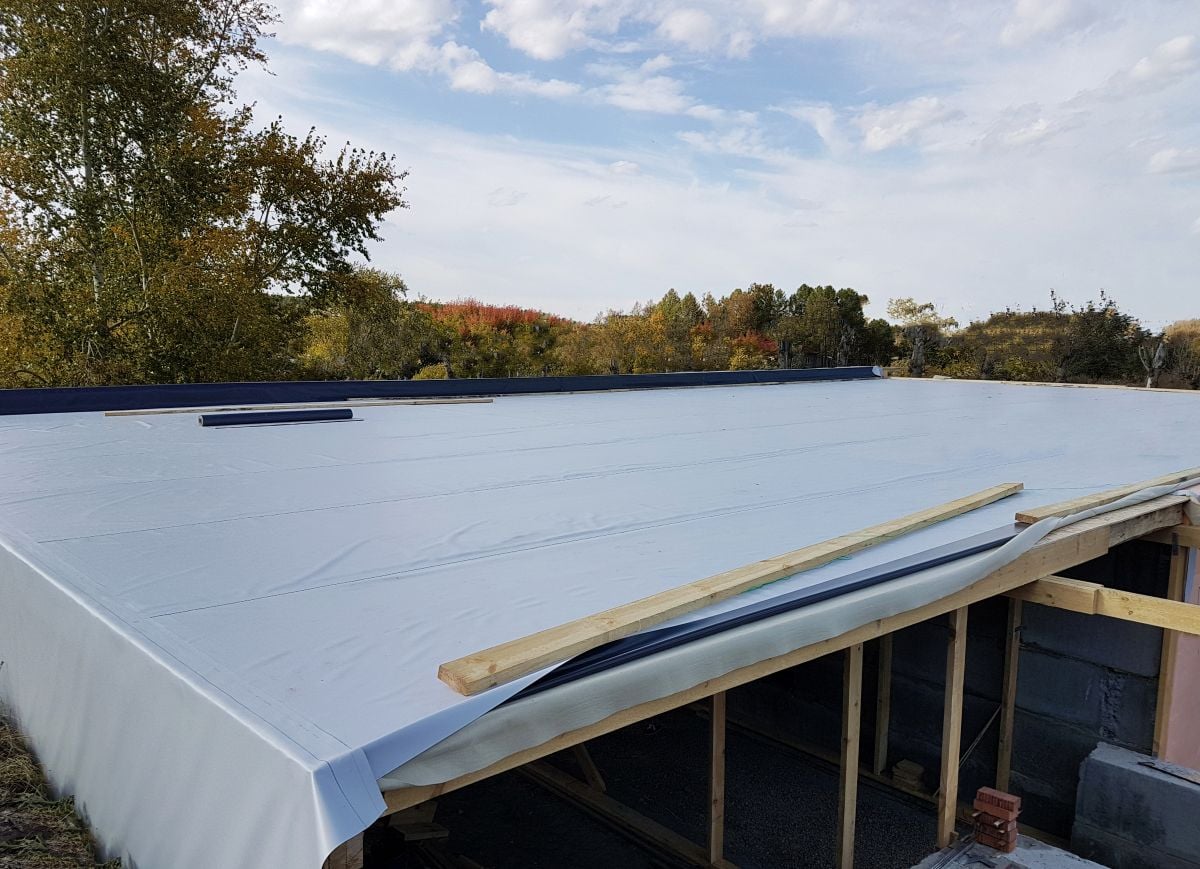 Waterproofing And Insulation At Construction Site. New Protection Technology.