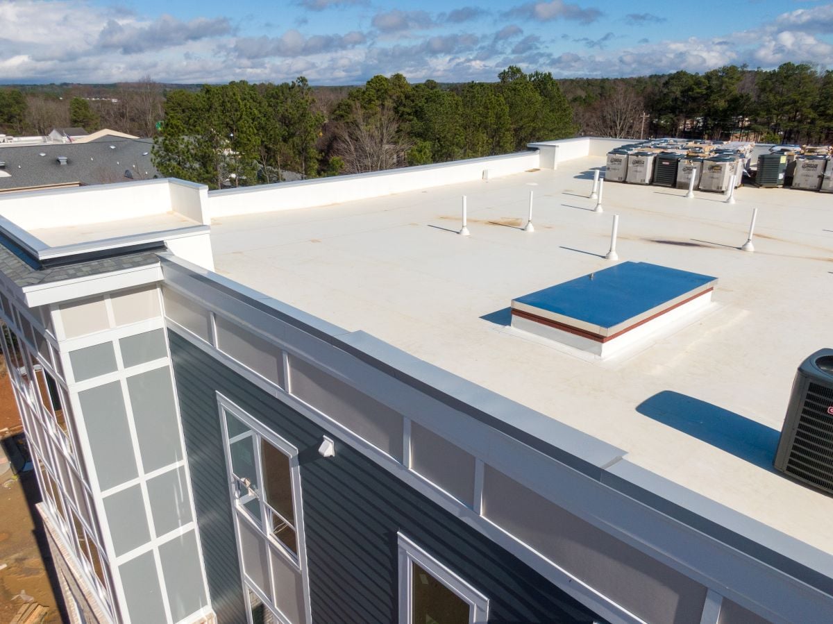 Drone Photos Of New Tpo Residential Roofing
