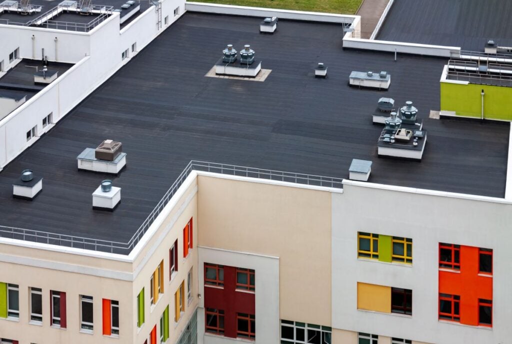 Apartment Complex With Black Roof
