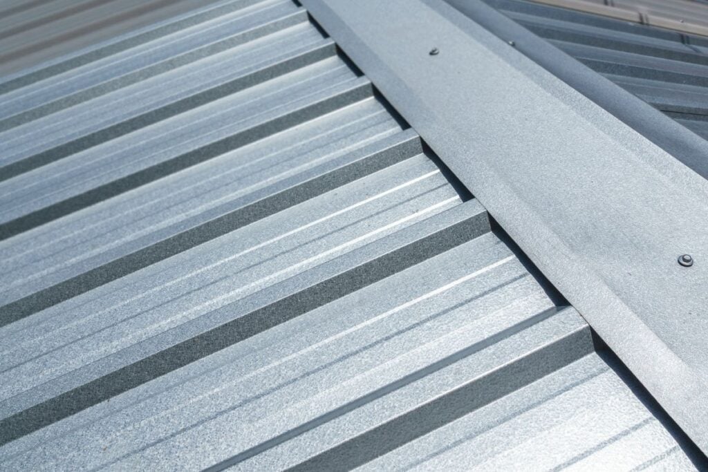 Light Grey Metal Sheet Roof on a residential home
